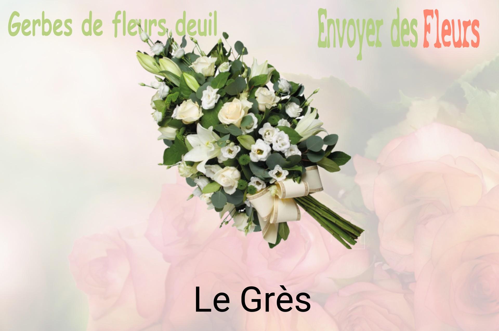 Gerbe de fleurs de deuil livrée à Le Grès